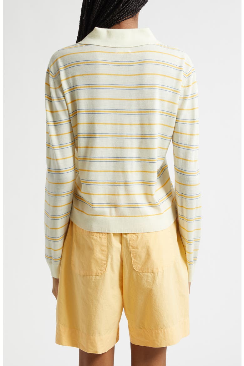 James Stripe Merino Wool Polo, Alternate, color, SOLEIL STRIPE