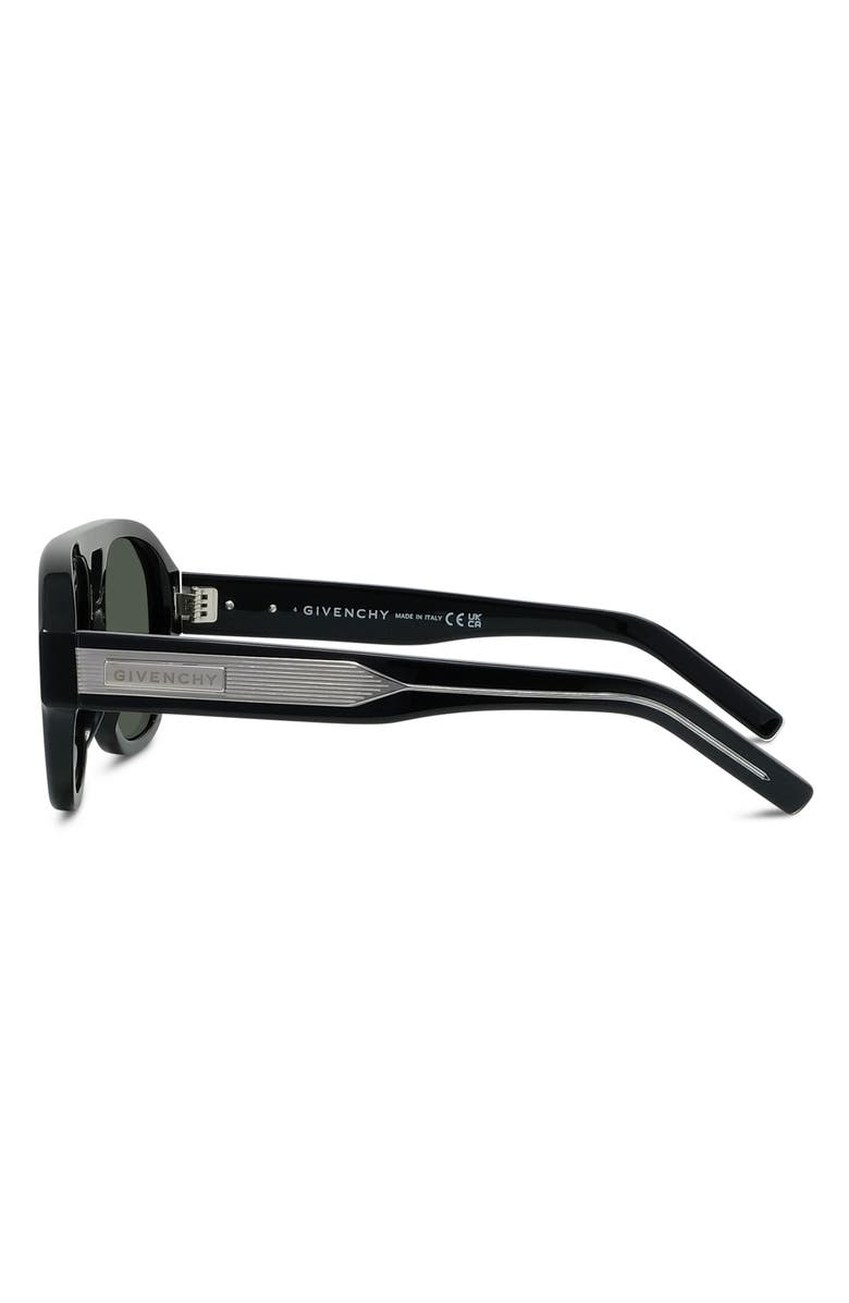 Givenchy Day 55mm Gradient Pilot Sunglasses, Alternate, color, Shiny Black / Green