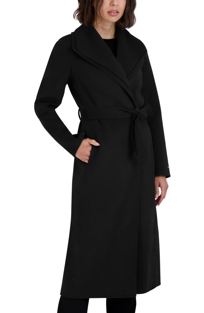 Tahari Elliot Wool Blend Coat, Alternate, color, Black