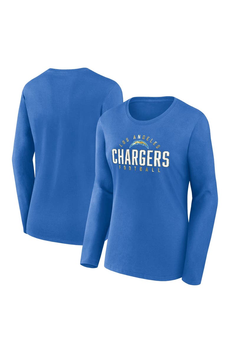 FANATICS Women's Fanatics Branded Powder Blue Los Angeles Chargers Plus Size Foiled Play Long Sleeve T-Shirt, Main, color, Powder Blue