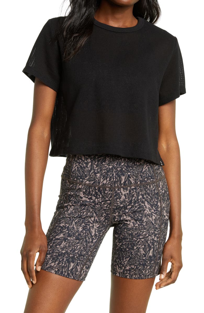 Zella Excursion Mesh Crop T-Shirt, Main, color, 