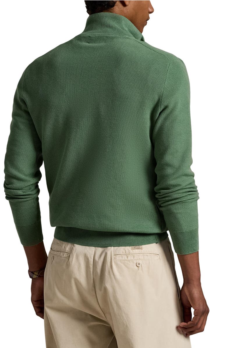 Polo Ralph Lauren Solid Cotton Piqué Quarter Zip Sweater, Alternate, color, 