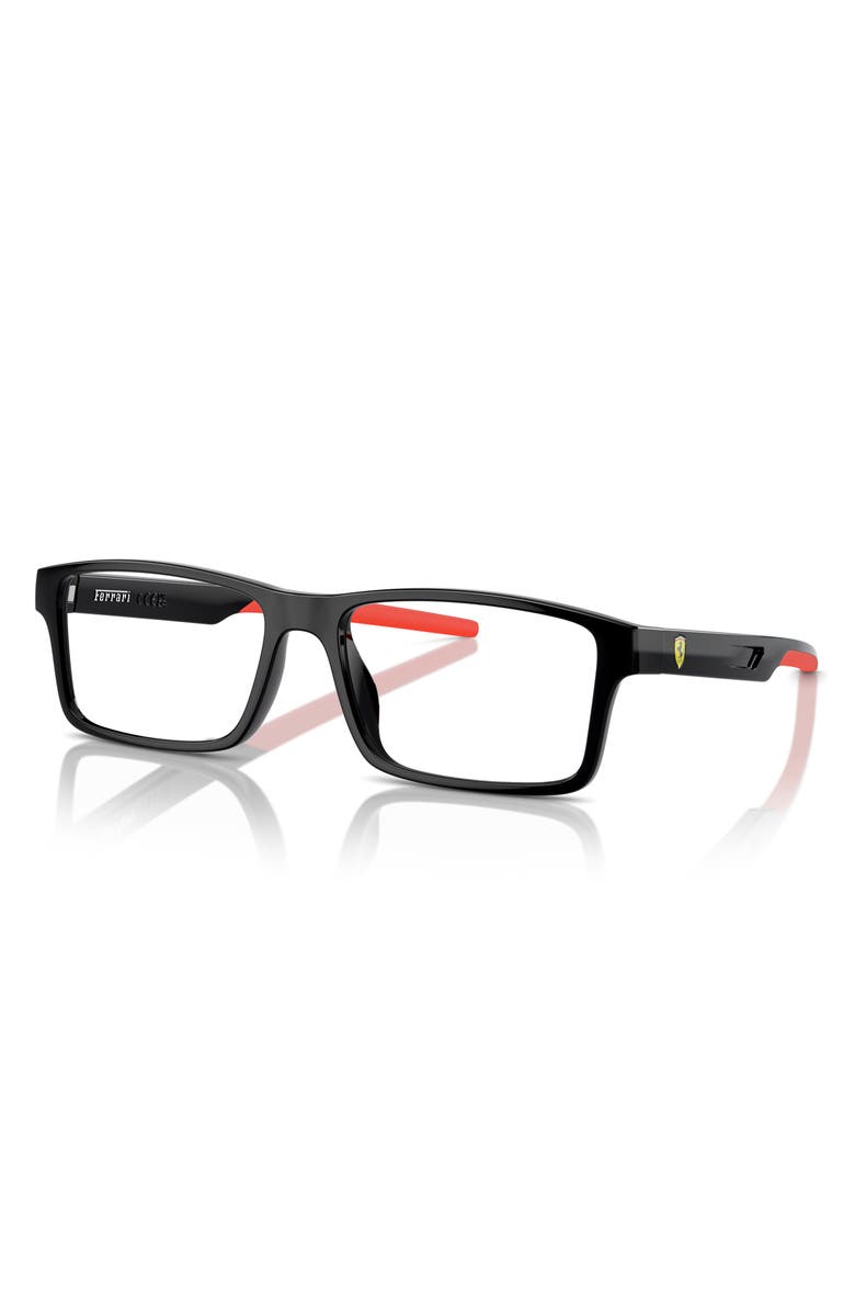 Scuderia Ferrari 57mm Rectangle Optical Glasses, Alternate, color, Black / Demo Lens