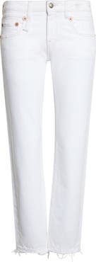 R13 Boy Distressed Straight Leg Ankle Jeans
