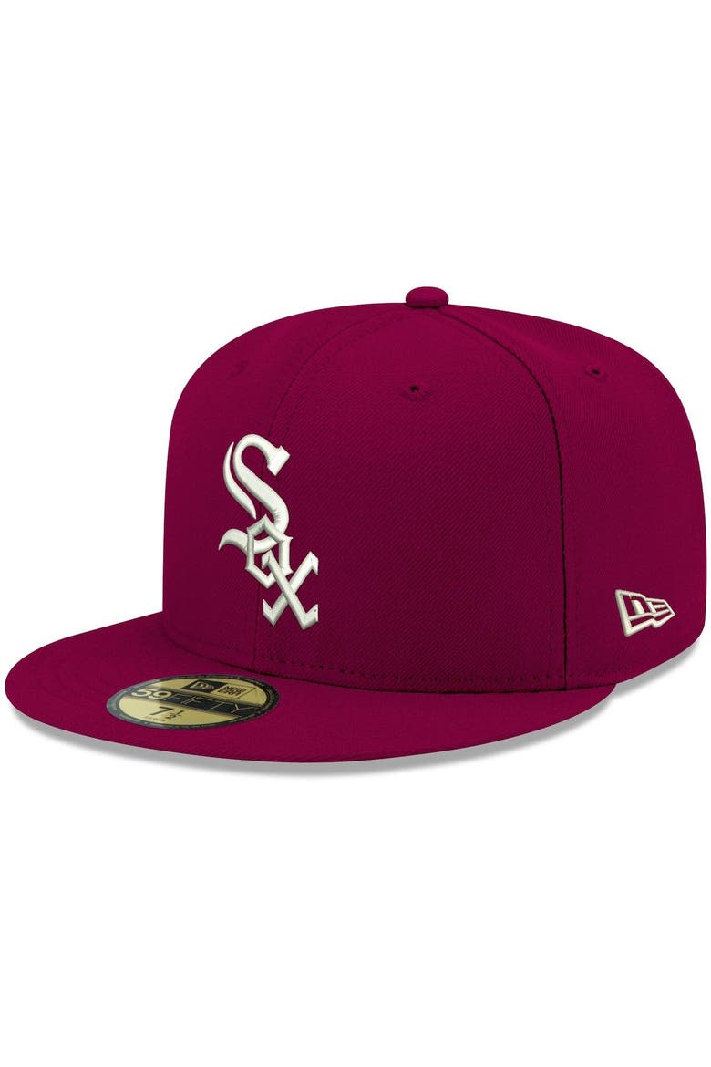 Men's New Era Cardinal Chicago White Sox White Logo 59FIFTY Fitted Hat, Main, color, Cardinal