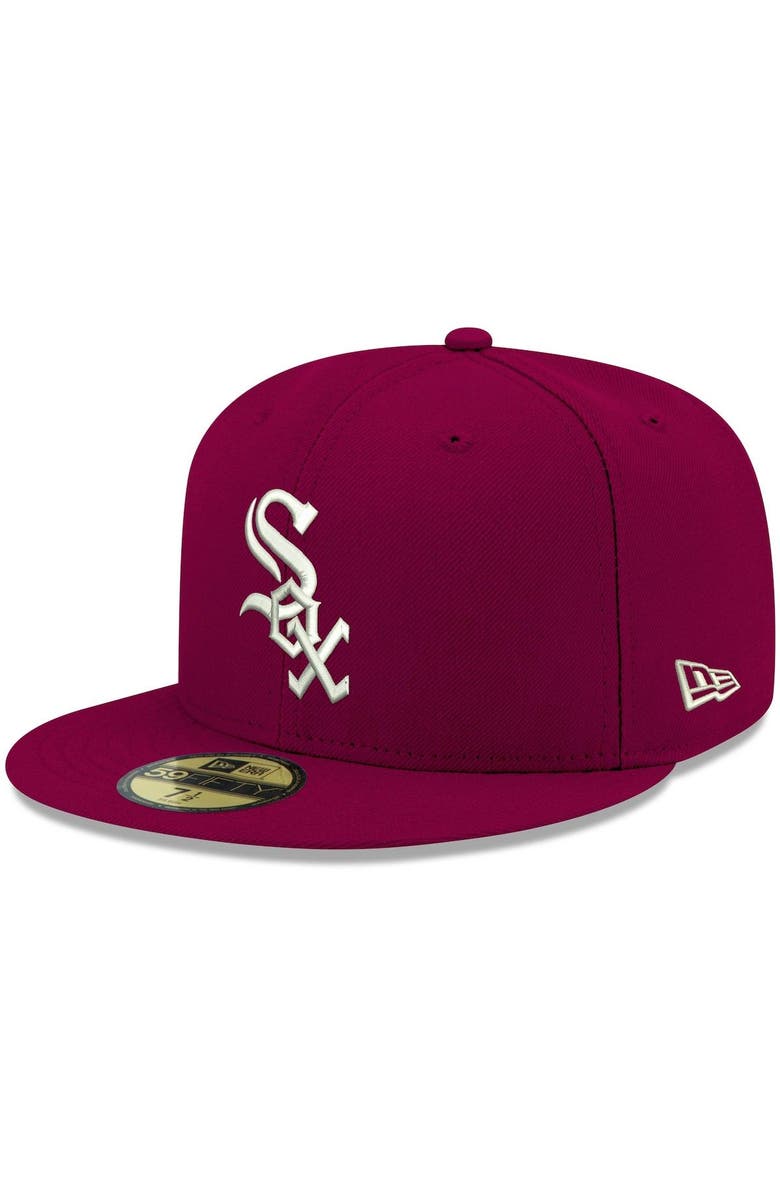New Era Men's New Era Cardinal Chicago White Sox White Logo 59FIFTY Fitted Hat, Main, color, Cardinal