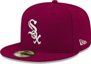 New Era Men's New Era Cardinal Chicago White Sox White Logo 59FIFTY Fitted Hat