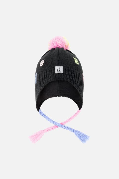 Winter Peruvian Gummy Bear Fleece-Lined Pompom Knit Hat
