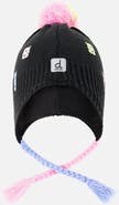 Deux par Deux Winter Peruvian Gummy Bear Fleece-Lined Pompom Knit Hat