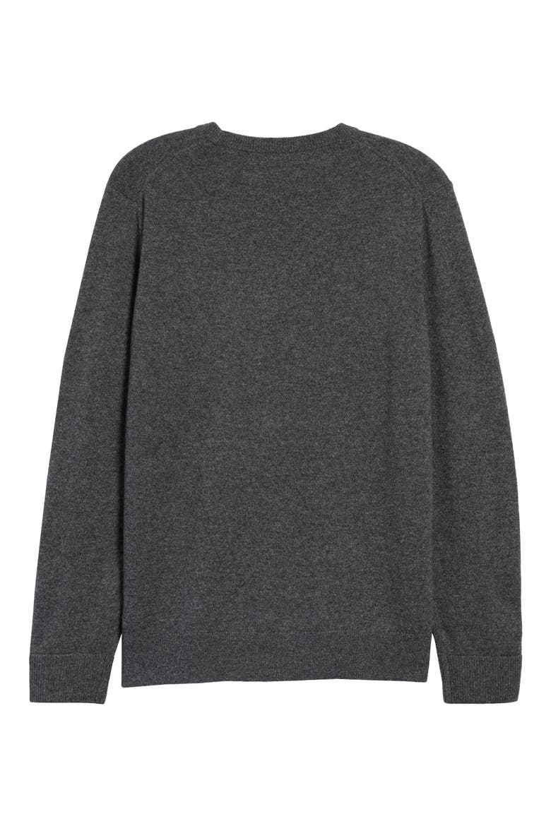 Cashmere Crewneck Sweater, Alternate, color, CHARCOAL