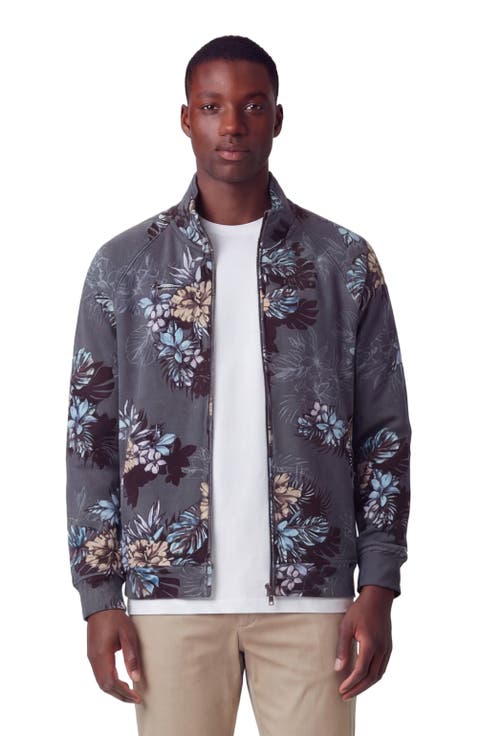 Exotic Floral Mens Printed Zip Jacket