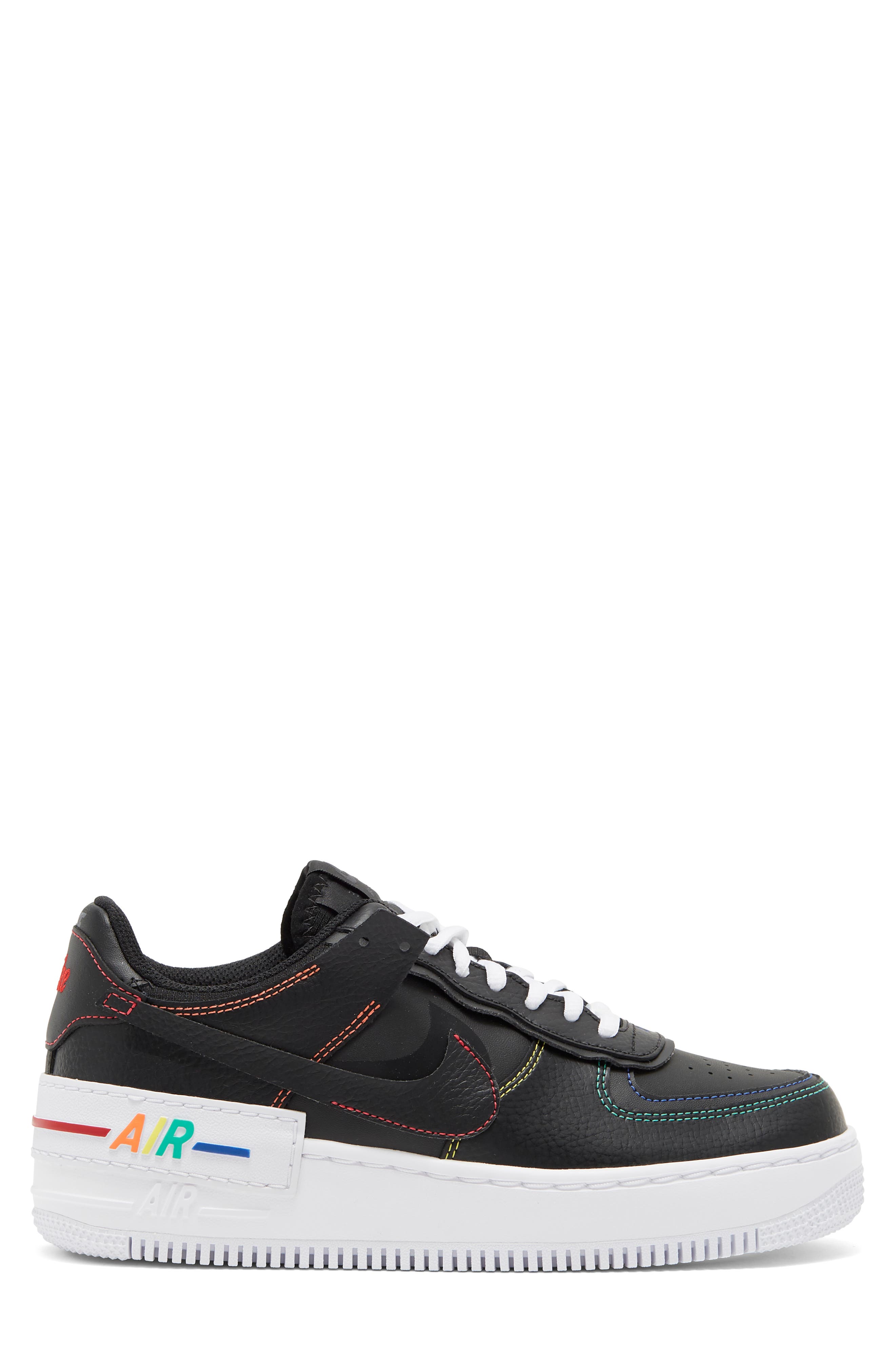 Air Force 1 Shadow Sneaker, Alternate, color, BLACK/ OPTI YELLOW/ RED