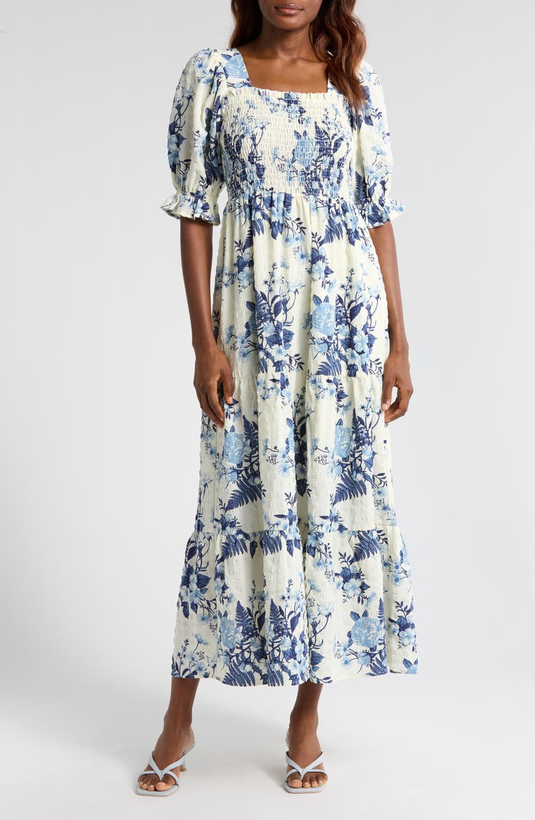 Chelsea28 Smocked Bodice Maxi Dress, Main, color, 