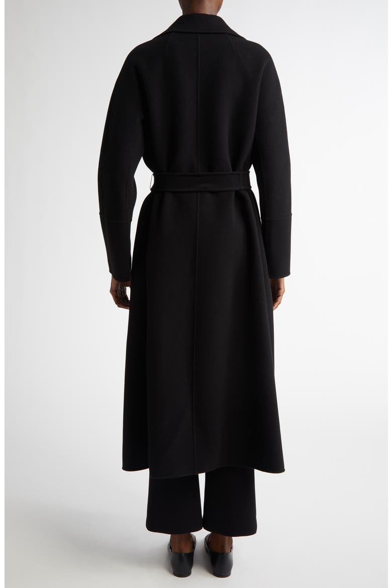 Elisa Virgin Wool Belted Coat, Alternate, color, BLACK