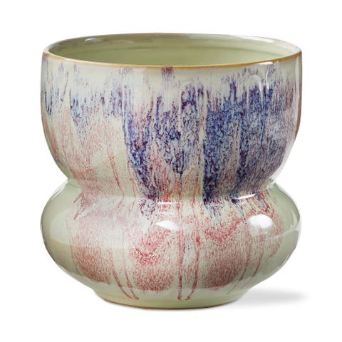 Large Purple Multi Ceramic Uma Planter for Garden Decor