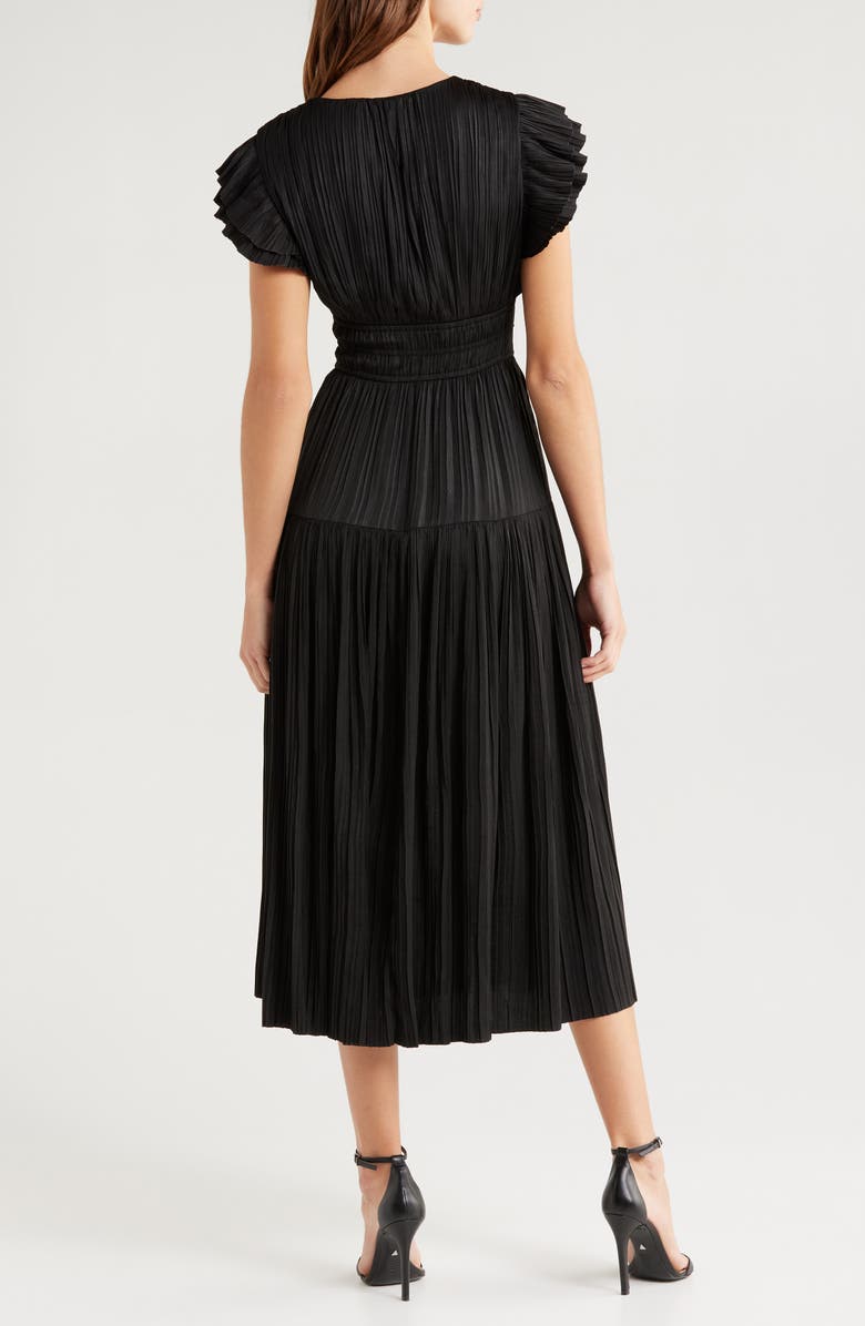 MOON RIVER Plissé Midi Dress, Alternate, color, 