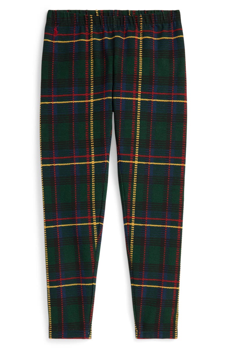 Polo Ralph Lauren Plaid Stretch Jersey Leggings, Main, color, Winter Valley Plaid