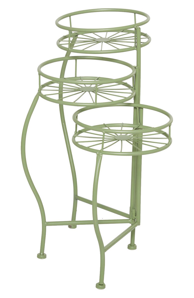 SONOMA SAGE HOME Green Metal Indoor/Outdoor Three-Tier Starburst Plant Stand, Alternate, color, Green