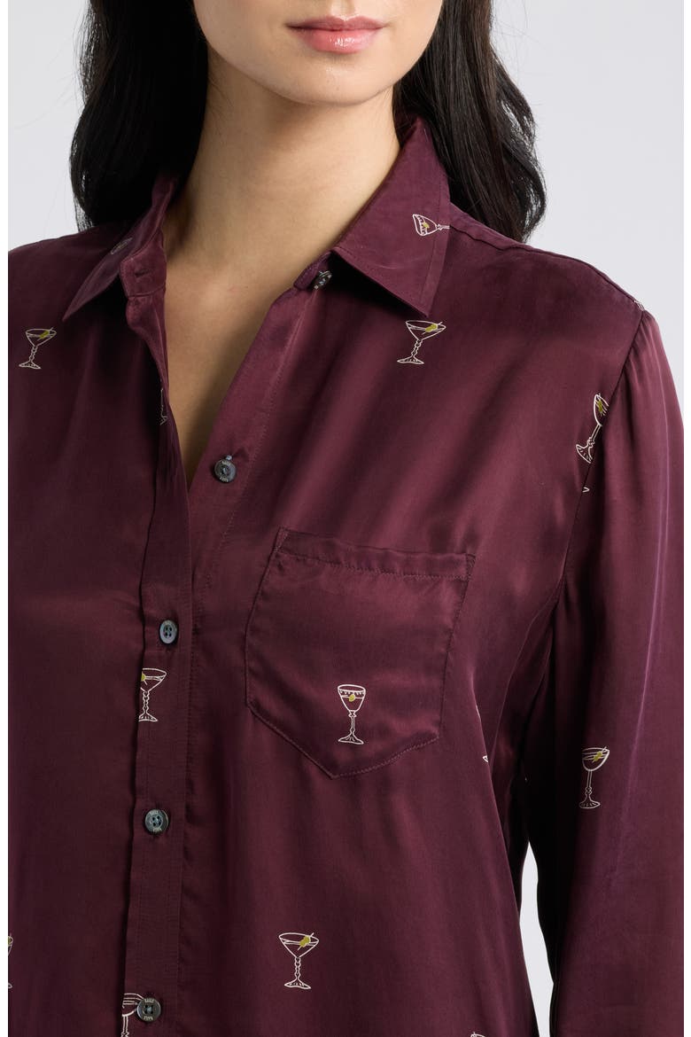 Alyssa Button-Up Shirt, Alternate, color, OXBLOOD MARTINI