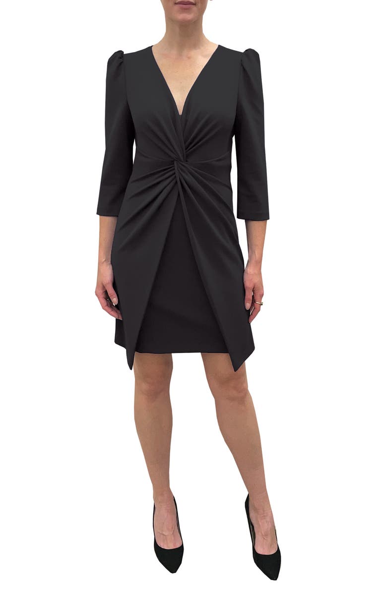 Julia Jordan Knotted Three-Quarter Sleeve Minidress, Main, color, 