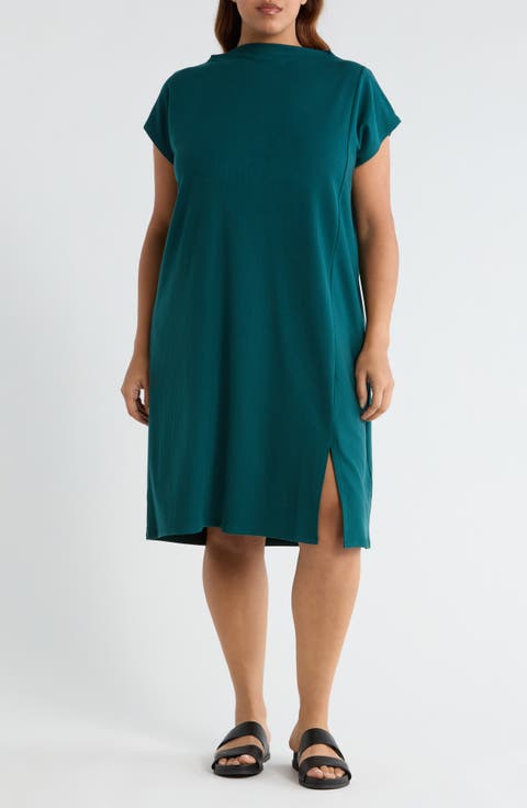 Funnel Neck Maxi Dress (Plus Size)