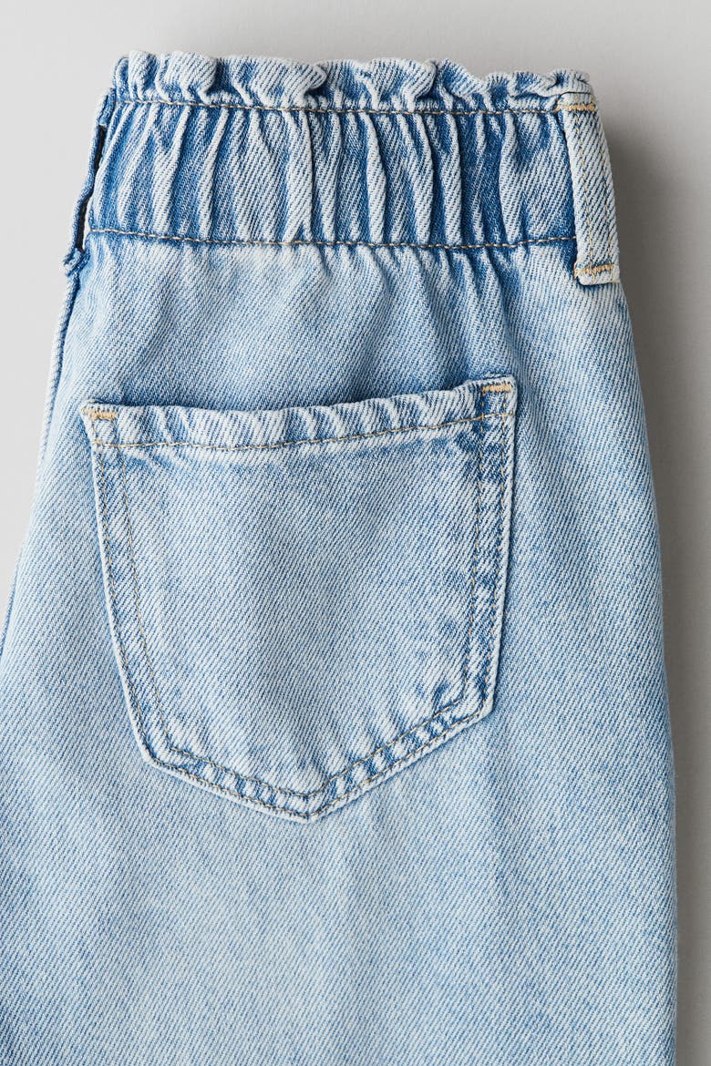 Wide Leg Paper Bag Jeans, Alternate, color, Light denim blue