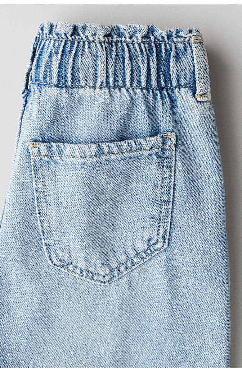 H&M Daisy wide leg paper-bag jeans, Alternate, color, Light Denim Blue