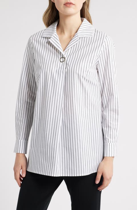 Stripe Cotton Popover Shirt