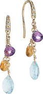 Marco Bicego Paradise 18K Yellow Gold Diamond Topaz & Semiprecious Stones Short Drop Earrings