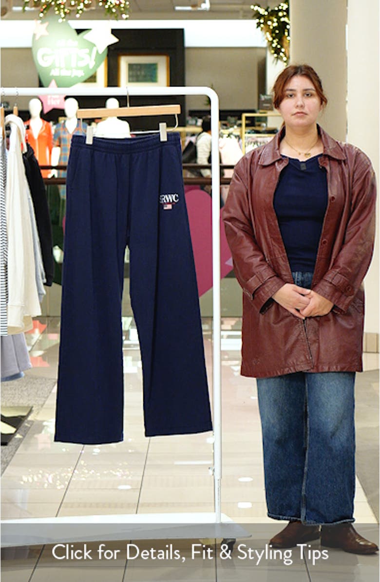 Nautical Embroidered Wide Leg Sweatpants, sales video thumbnail