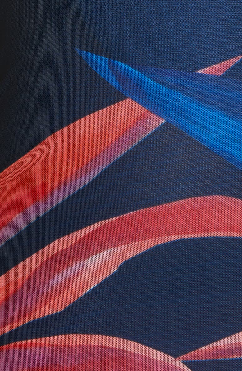 Louisa Ballou Floral Mesh Pencil Skirt, Alternate, color, Lunar Bloom