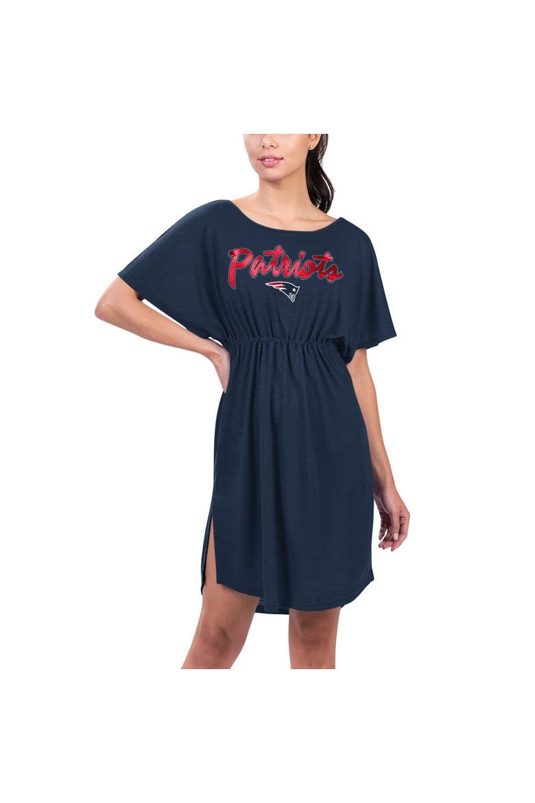 Women's G-III 4Her by Carl Banks Navy New England Patriots Versus Swim Cover-Up, Alternate, color, Navy