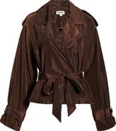 STAUD Vale Short Belted Trench Coat