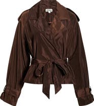 STAUD Vale Short Belted Trench Coat