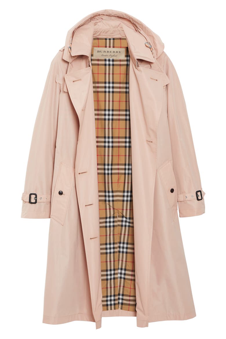 Kensington Hooded Trench Coat, Alternate, color, CHALK PINK