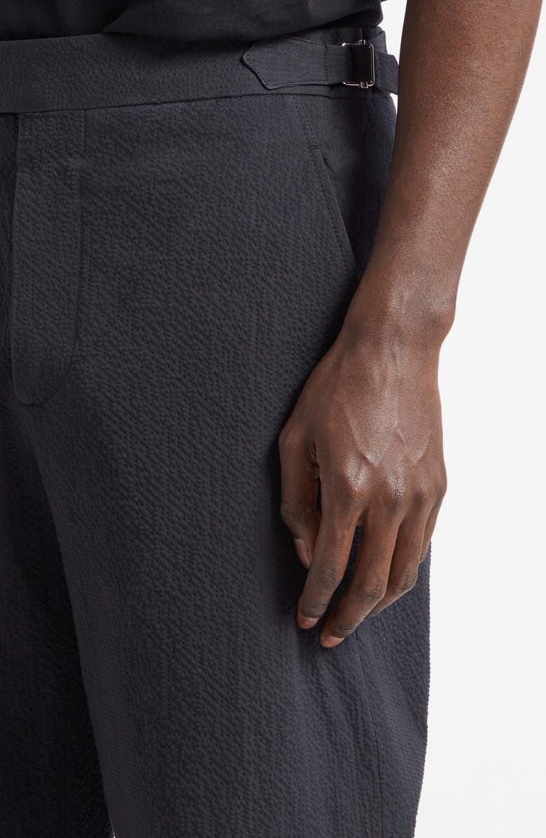 Bode Side Buckle Seersucker Trousers, Alternate, color, Dark Navy