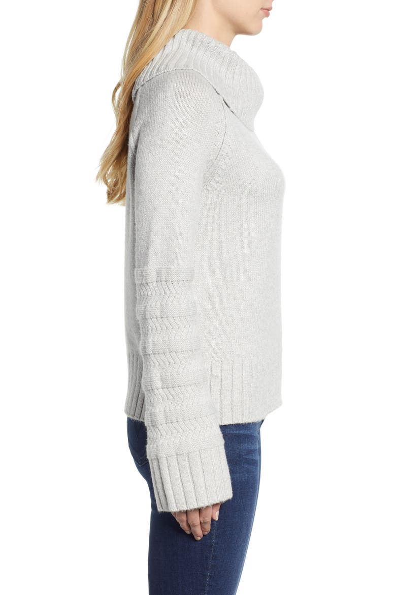 Turtleneck Sweater, Alternate, color, GREY LIGHT HEATHER