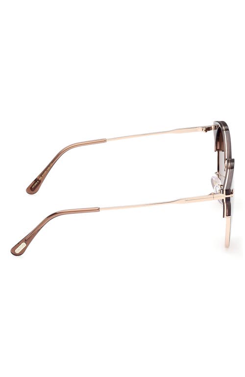 Tom Ford 61mm Round Sunglasses In Brown