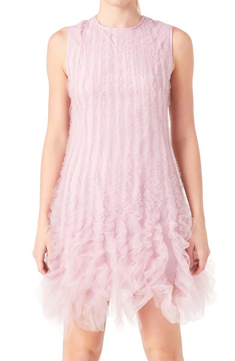 Endless Rose Ruffle Tulle Sleeveless Minidress, Alternate, color, Mulberry