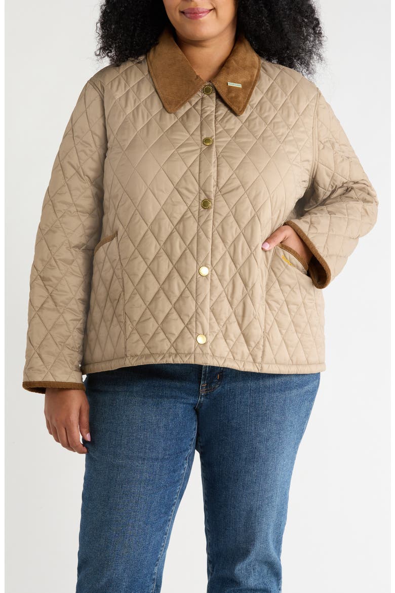 Icons Cropped Liddesdale Quilted Jacket, Alternate, color, LIGHT TRENCH/ BIRCHWOOD