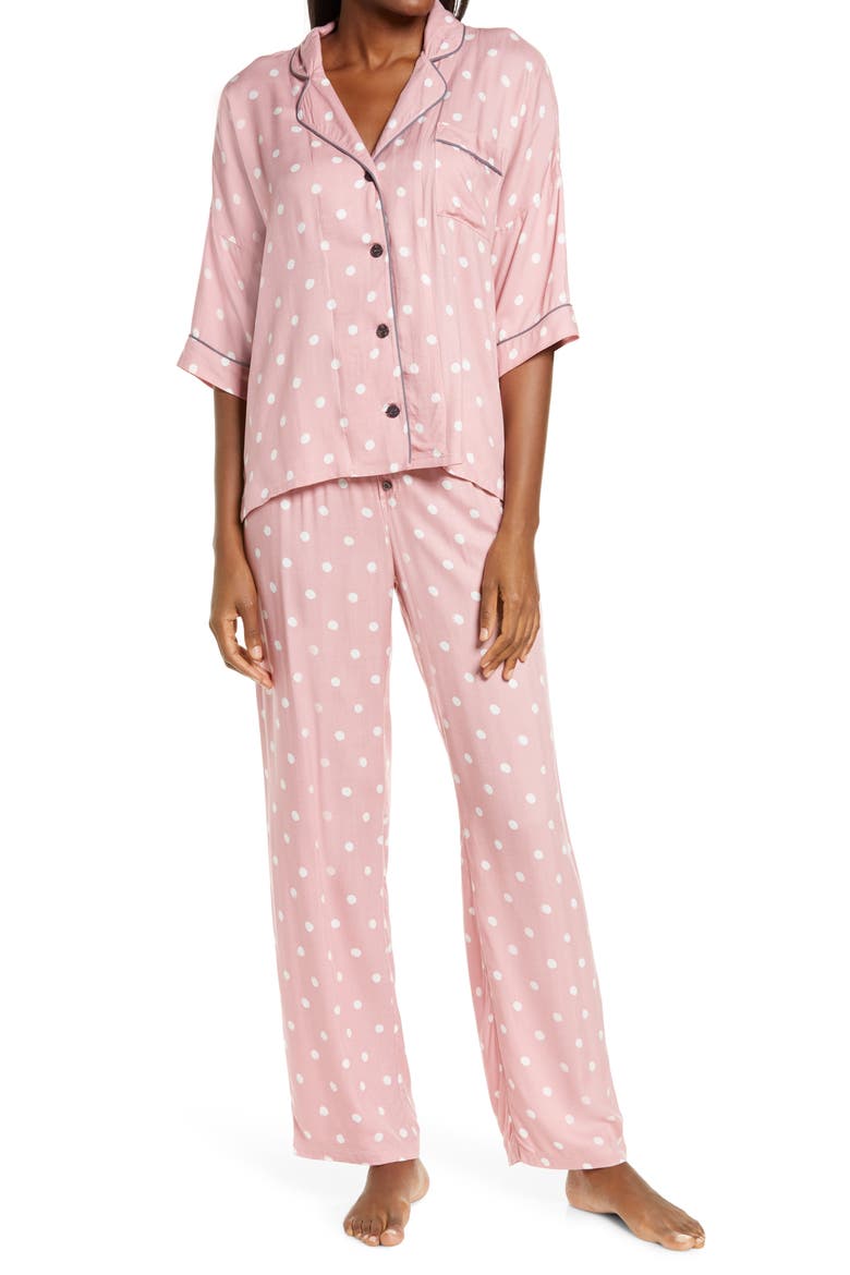 Print Pajamas, Main, color, DUSTY ROSE