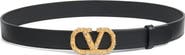 Valentino Garavani Crystal Embellished VLOGO Leather Belt