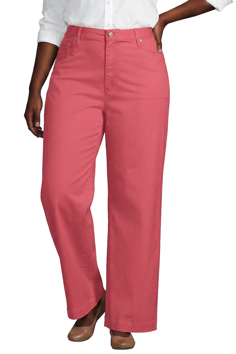 High Rise 5 Pocket Wide Leg Chino Pants, Main, color, Soft Mojave Rose