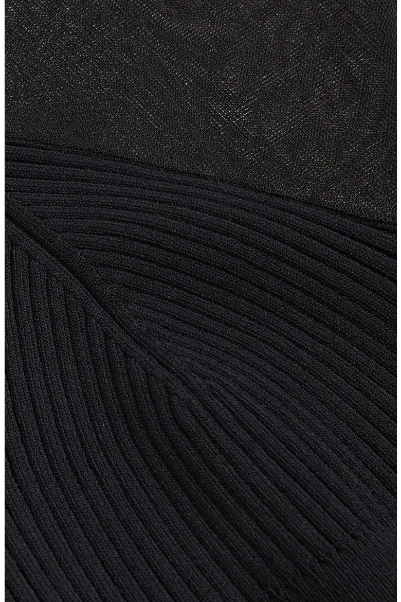 Lila Mixed Media Long Sleeve Cocktail Dress, Alternate, color, BLACK