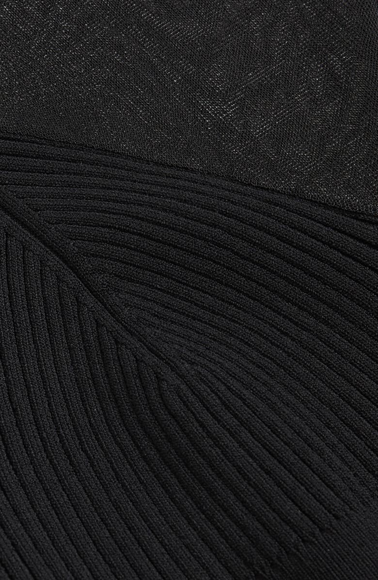 Reiss Lila Mixed Media Long Sleeve Cocktail Dress, Alternate, color, Black