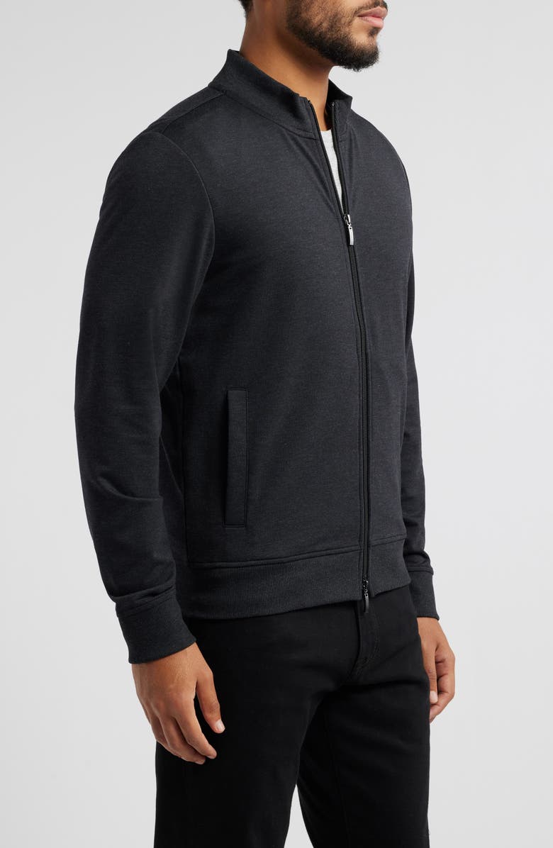Robert Barakett Halton Melangé Stretch Full Zip Jacket, Alternate, color, Black