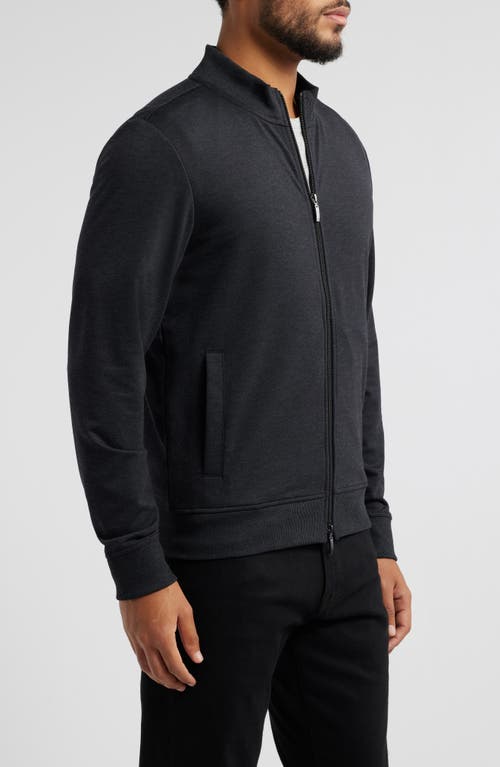 Robert Barakett Halton Melangé Stretch Full Zip Jacket In Black