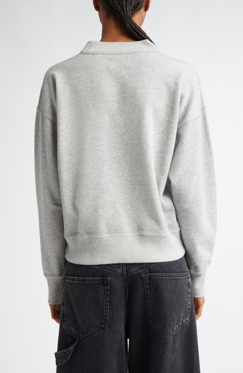 Isabel Marant Étoile Moby Mock Neck Logo Graphic Sweatshirt In Grey/red