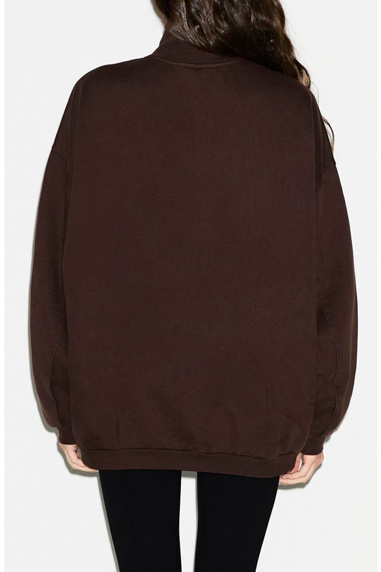 Slouchy Half Zip Pullover, Alternate, color, ESPRESSO