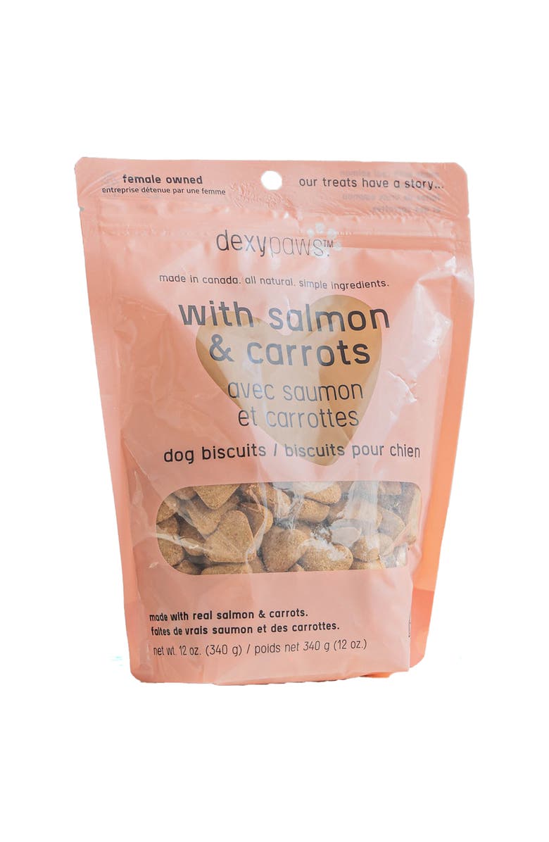 Dexypaws Salmon
Carrot Dog Biscuits 12oz All Natural Pet Treats, Main, color, Brown